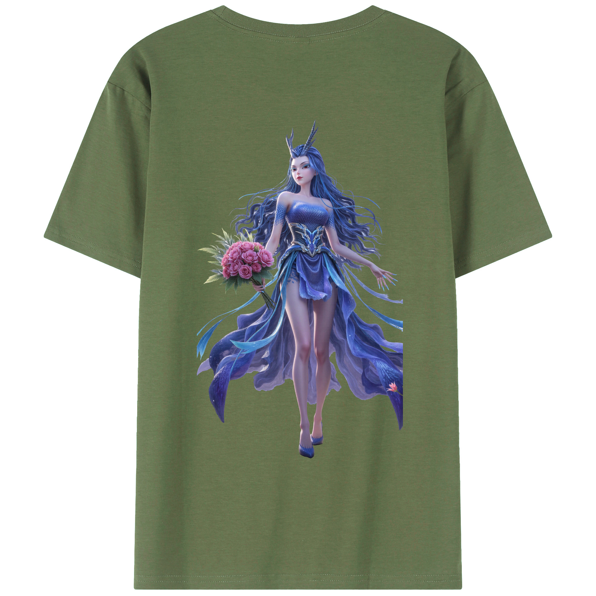 （画像用） Ne Zha 2 ナタ 魔童の大暴れ 綿100％ メンズ半袖Tシャツ（バックプリント） 通気性